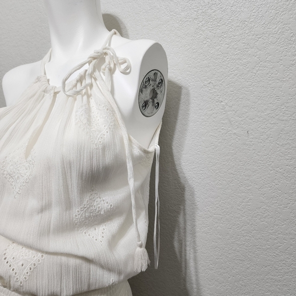 Lovestitch Gauze Cream Boho Coastal Cowgirl Maxi Dress Size S - Picture 3 of 14